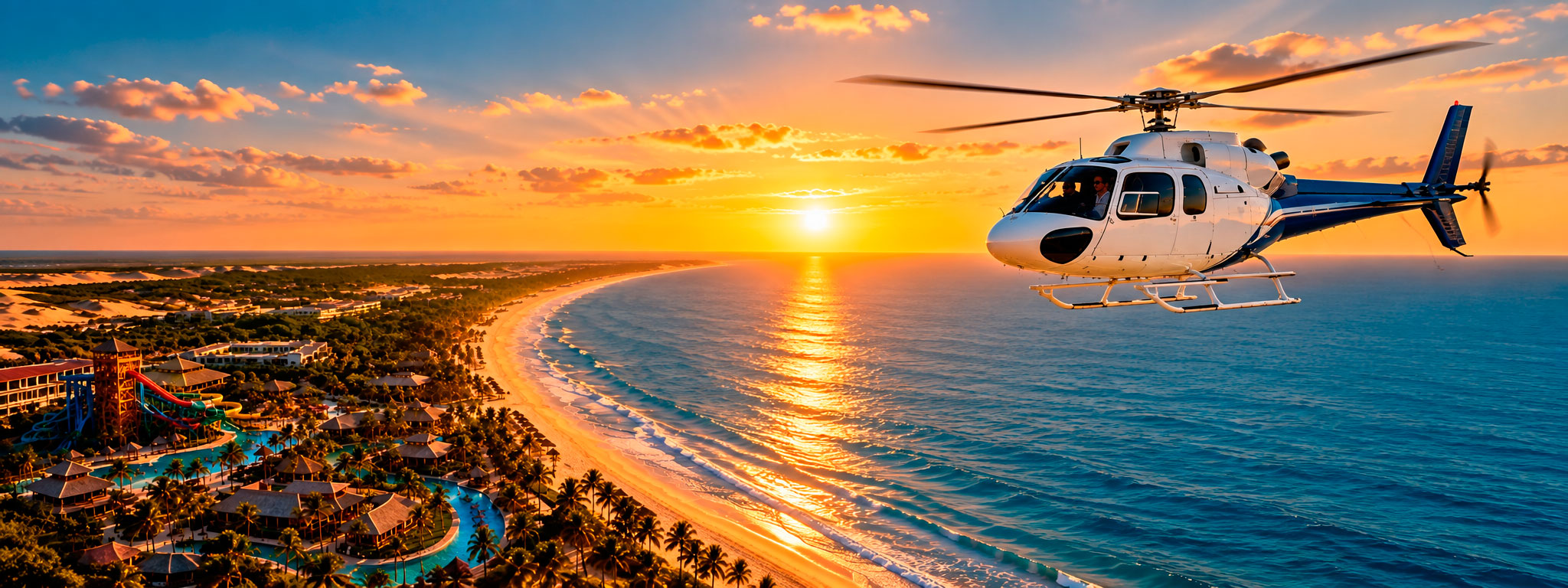 Fretamento de helicóptero para Porto das Dunas e Beach Park