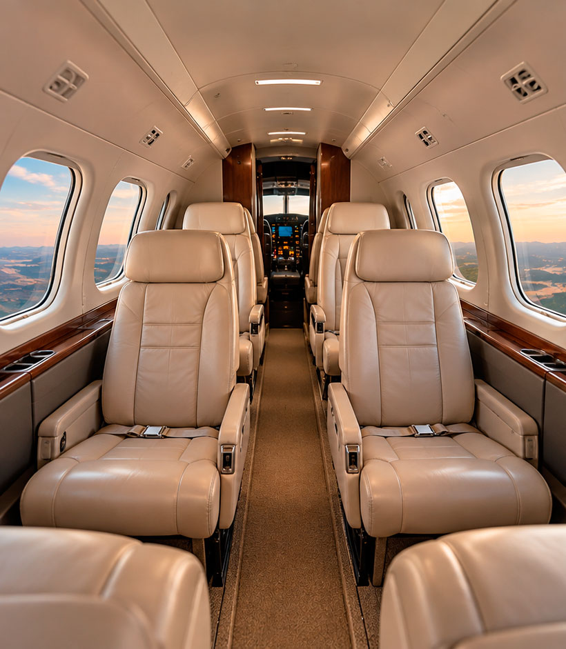Cabine executiva do Embraer EMB-821 Carajá